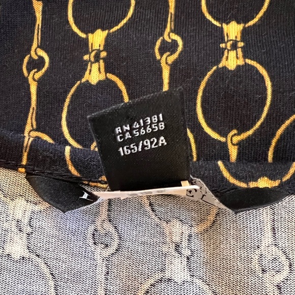Lauren Ralph Lauren Equestrian Horse Bit Knit Top Navy Gold M - Picture 7 of 8